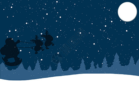 跑步森林圣诞的夜晚设计图片