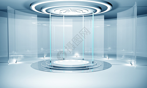 c4d舞台科技感玻璃空间设计图片