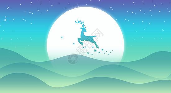 星空麋鹿插画背景图片