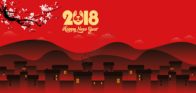 红色新年背景背景图片