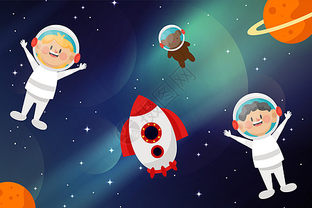 登入页面宇航员在宇宙背景矢量插画插画