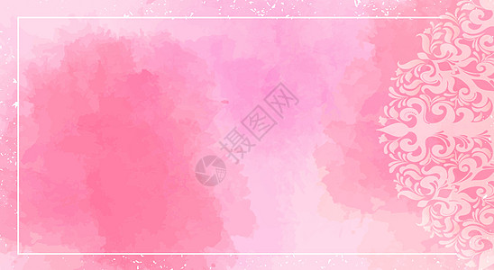 婚礼边框水粉水彩背景设计图片