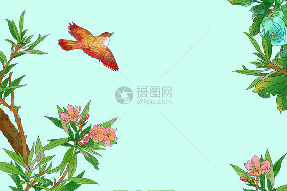 植物插画背景图片