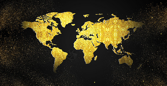 3的世界地图黑金炫光世界地图设计图片