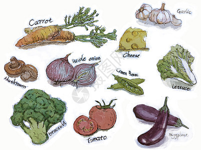 蔬菜水果手绘素材图片