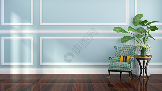 木质沙发简约北欧风家具效果图设计图片
