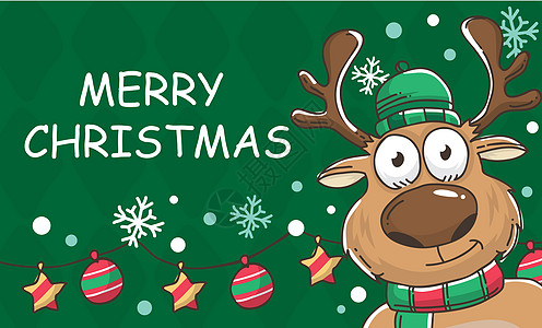 圣诞驯鹿插画背景图片