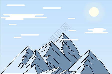 手绘山脉背景图片