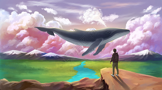 旷野上的鲸鱼图片