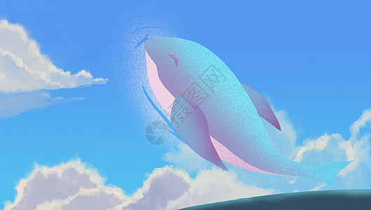 鲸鱼飞翔背景图片