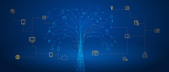 万物互联互联网信息技术科技背景设计图片
