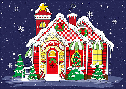 圣诞小屋背景图片