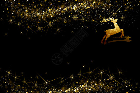 金色雪花圣诞大气黑金背景设计图片