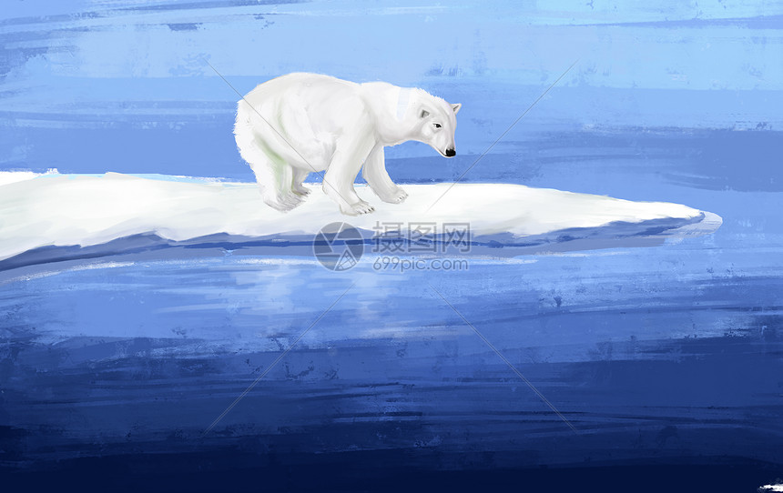 北极熊插画图片