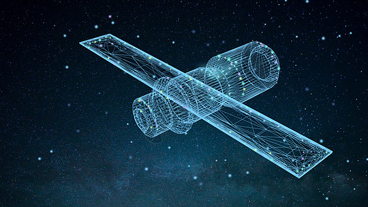 银河科技太空卫星背景设计图片