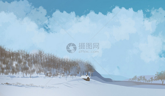 雪地山坡图片