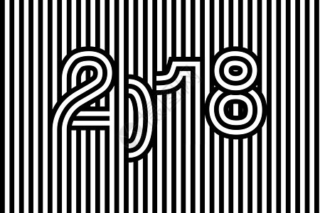 黑白艺术线条的2018字体设计背景图片
