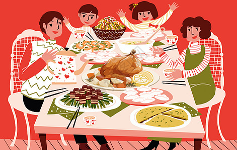 春节家庭聚餐高清图片