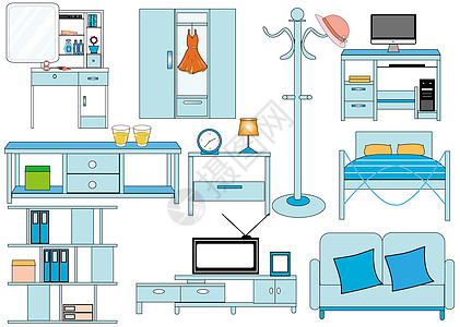电视柜家具插画