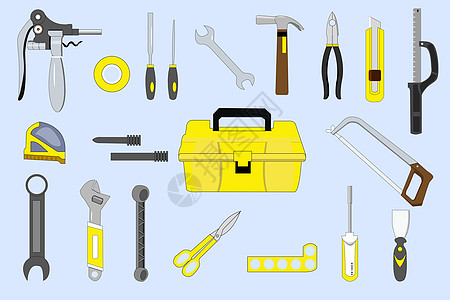 工具套装锤子工具箱高清图片