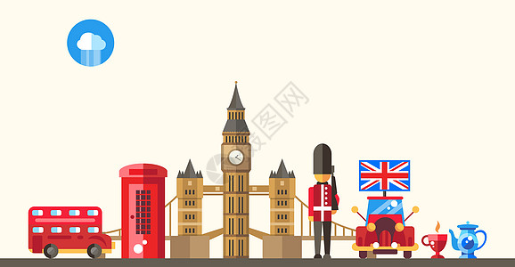 商用模特英国之旅插画