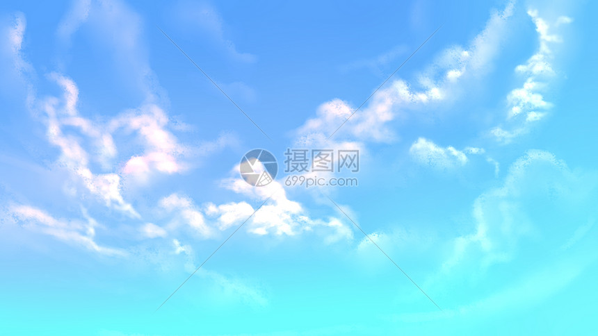 彩色天空白色云图片