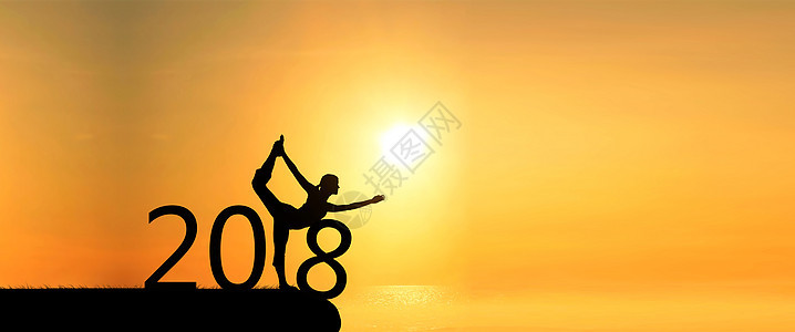 2018夕阳瑜伽海报图片