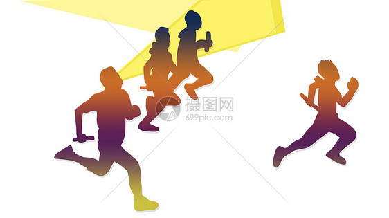 运动跑步剪影图片