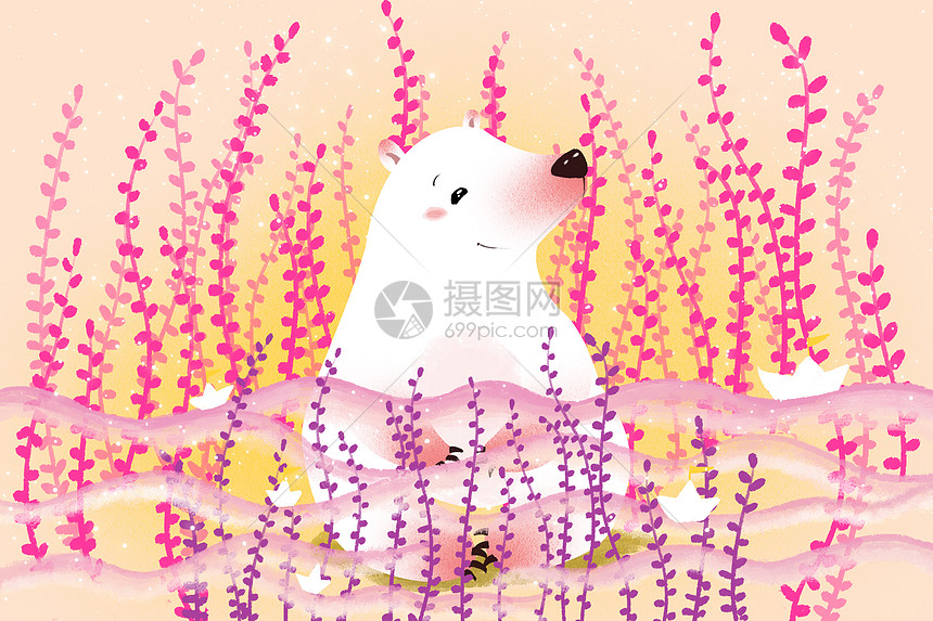 温暖小清新插画图片