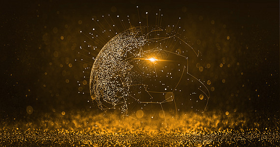 金色粒子黑金科技背景设计图片
