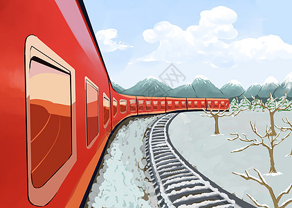 台湾高铁插画_台湾高铁卡通_台湾高铁插图_手绘_板绘_摄图网