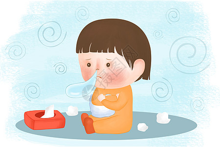流感插画背景图片