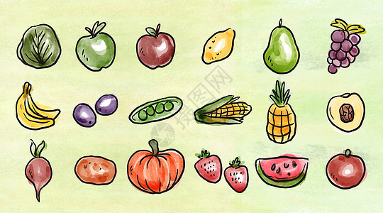水彩蔬菜水果图片