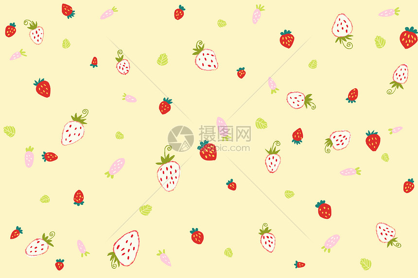 清新草莓背景图片
