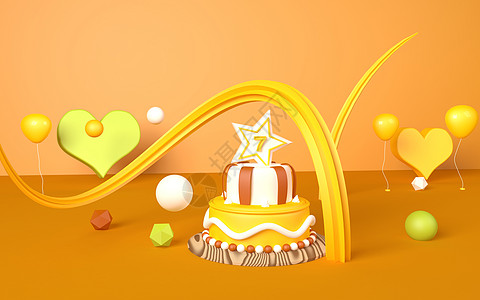 小清新烘焙生日庆祝蛋糕设计图片