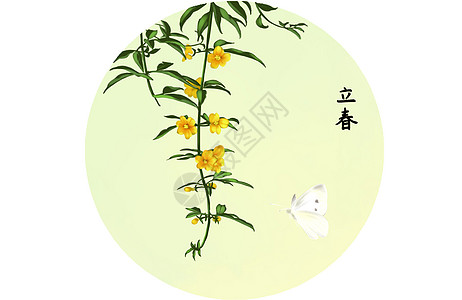 春厚涂花草植物高清图片