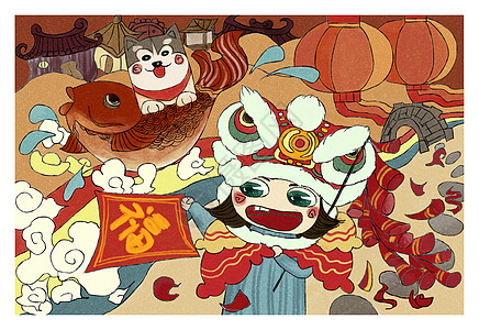 动漫过年素材图片