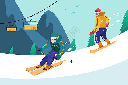冬日滑雪场景图片