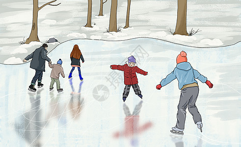 冬季滑冰图片