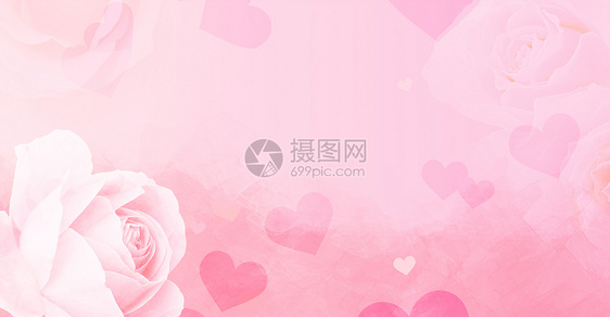 粉红色玫瑰浪漫情人节背景图片