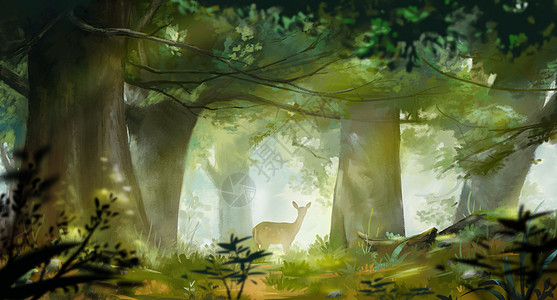 森林小鹿背景图片