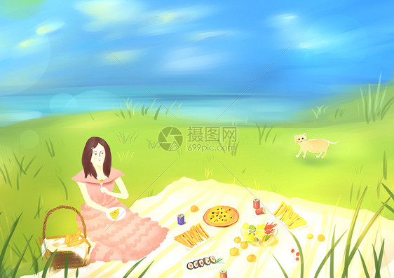 春日野餐图片