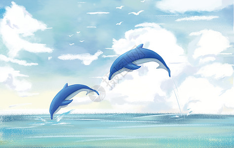 海豚插画图片 海豚插画素材 海豚插画高清图片 摄图网图片下载