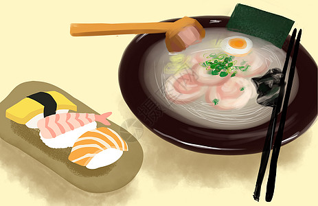 寿司料理日本料理插画