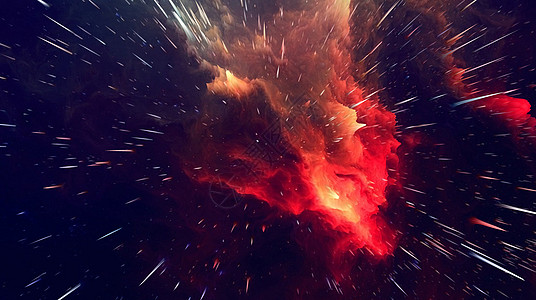 3D炸裂立体放射星云星空背景设计图片