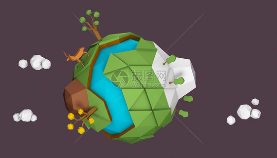 卡通地球环保背景图片
