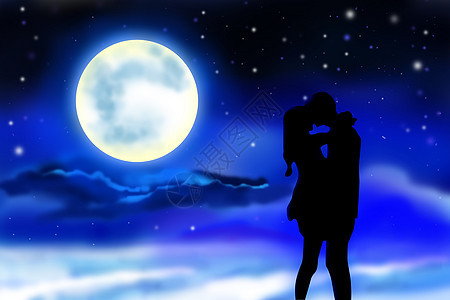月光下的情侣图片
