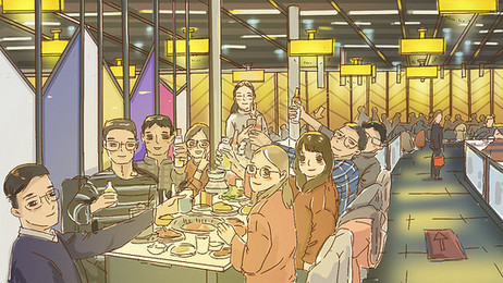 日本餐厅店铺插画