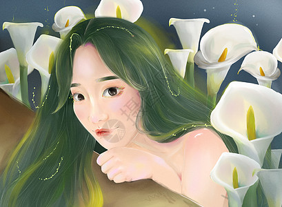 文艺女生节插画