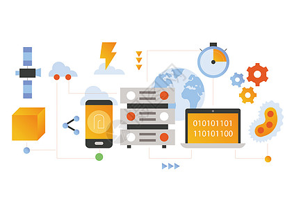 矢量卫星科技互联网背景设计图片